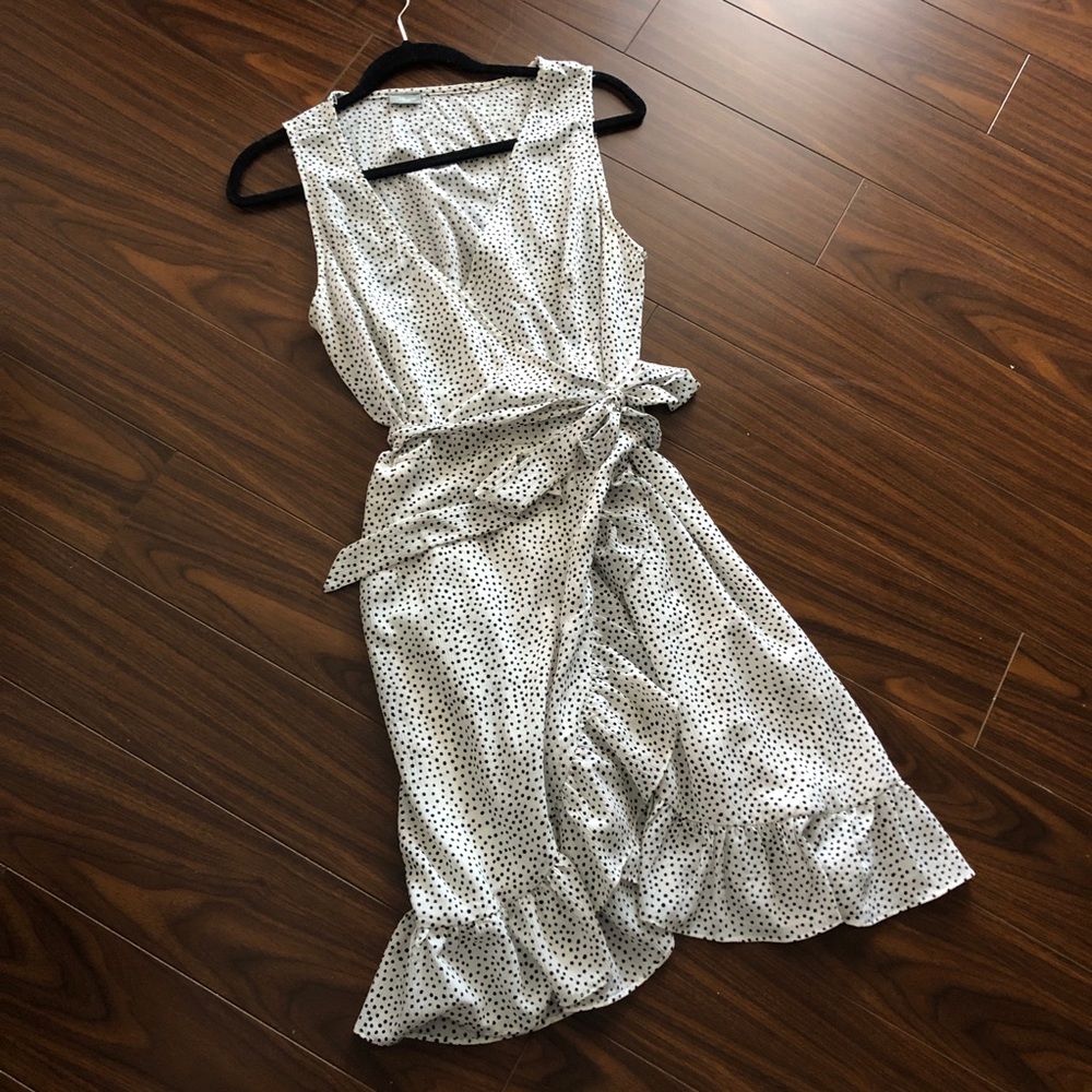 Elegant White Polka Dot Dress